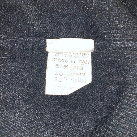 Vintage Oversized Black Italian Angora Sweater Blouse Shirt Top Beaded Dolman - Picture 5 of 7